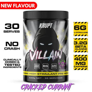 KRUPT SUPPS VILLAIN PRE - WORKOUT - M&M Fitness Australia